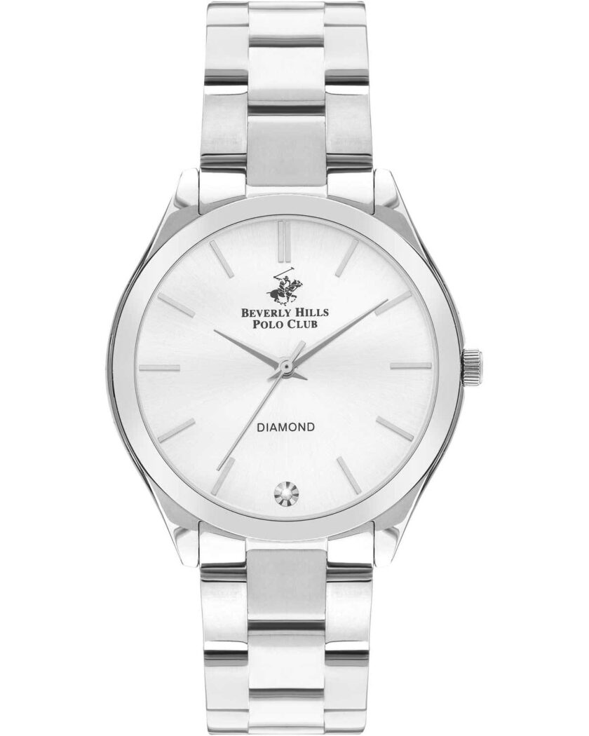 BEVERLY HILLS POLO CLUB Diamond Silver Stainless Steel Bracelet