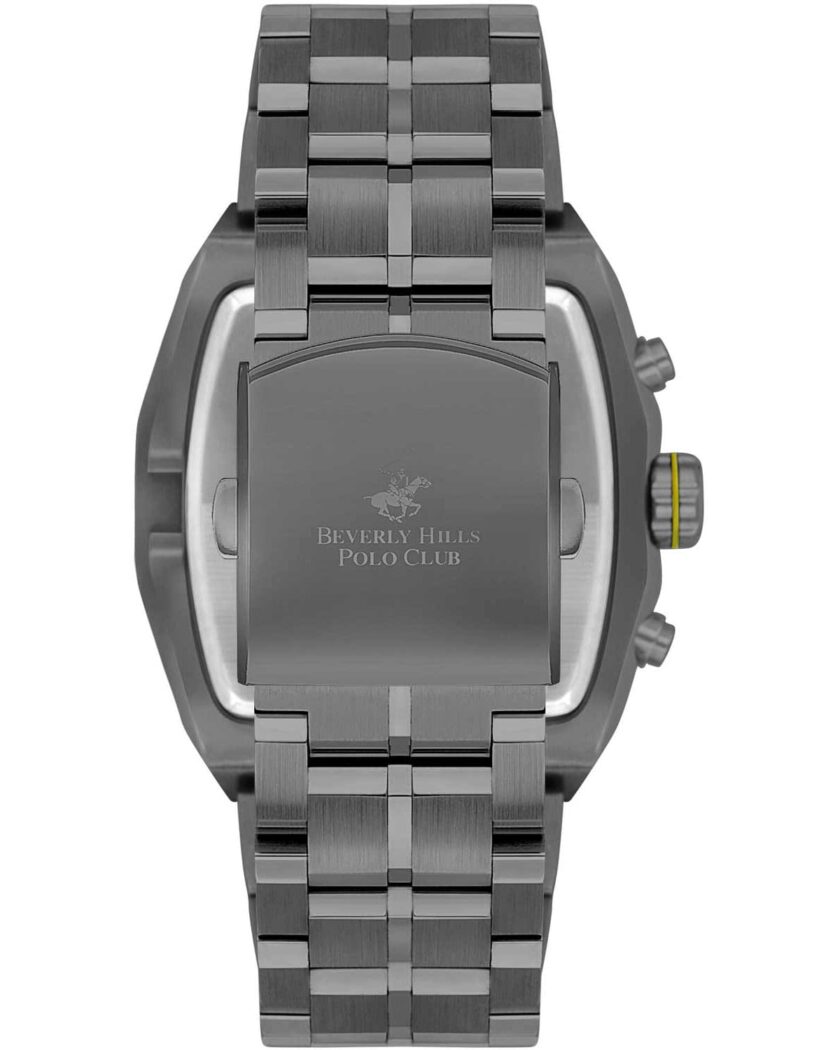 BEVERLY HILLS POLO CLUB Dual Time Grey Stainless Steel Bracelet - Image 3