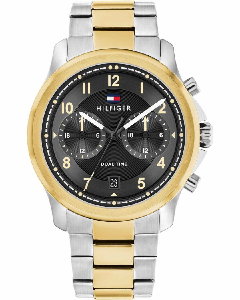 TOMMY HILFIGER Wesley Dual Time Two Tone Stainless Steel Bracelet