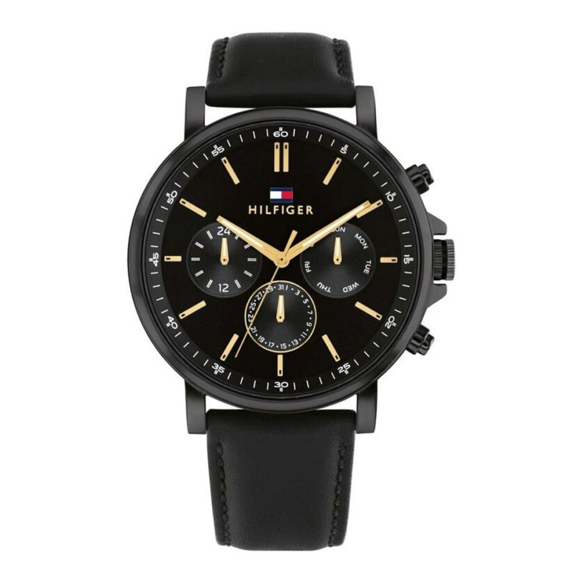 Tommy Hilfiger Tyson Black Leather Strap