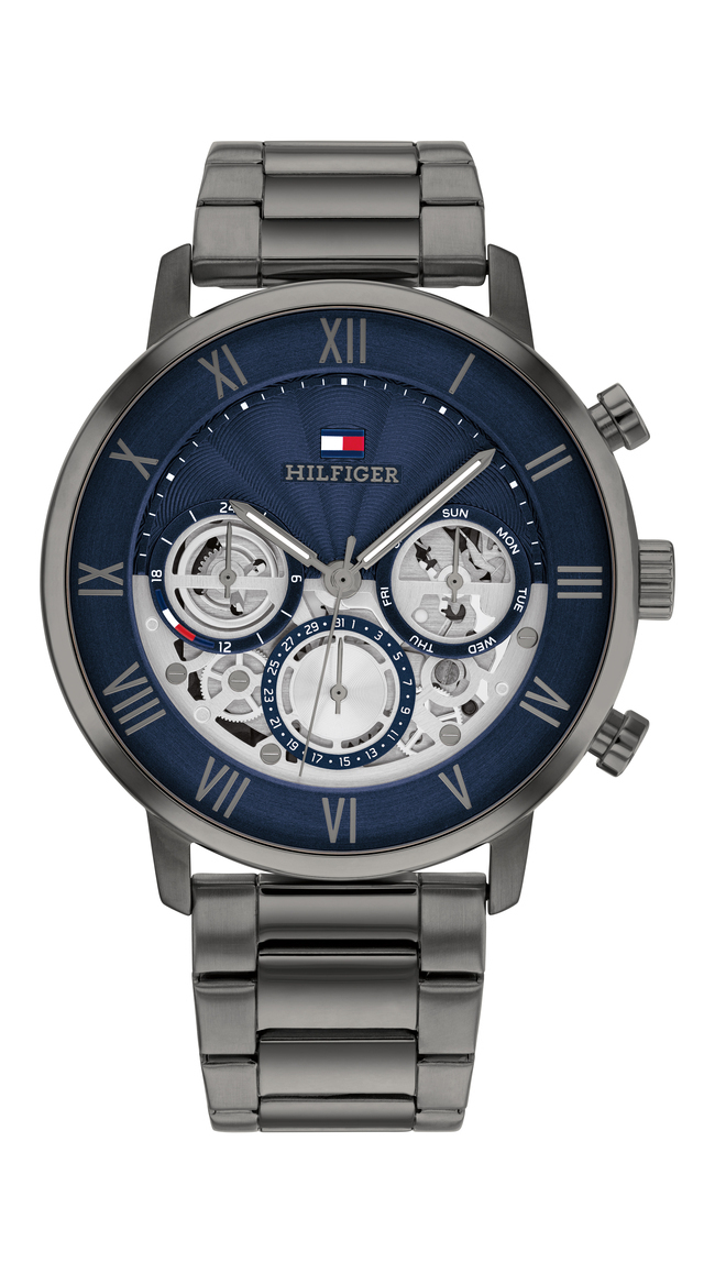 Tommy Hilfiger Legend Ανδρικό Ρολόι Μπαταρίας με Γκρι Μεταλλικό Μπρασελέ
