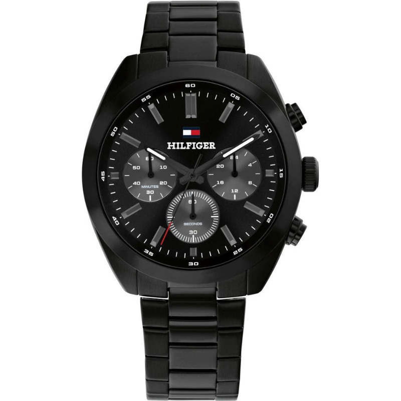 Tommy Hilfiger Hudson Ανδρικό Ρολόι Μπαταρίας με Μαύρο Μεταλλικό Μπρασελέ