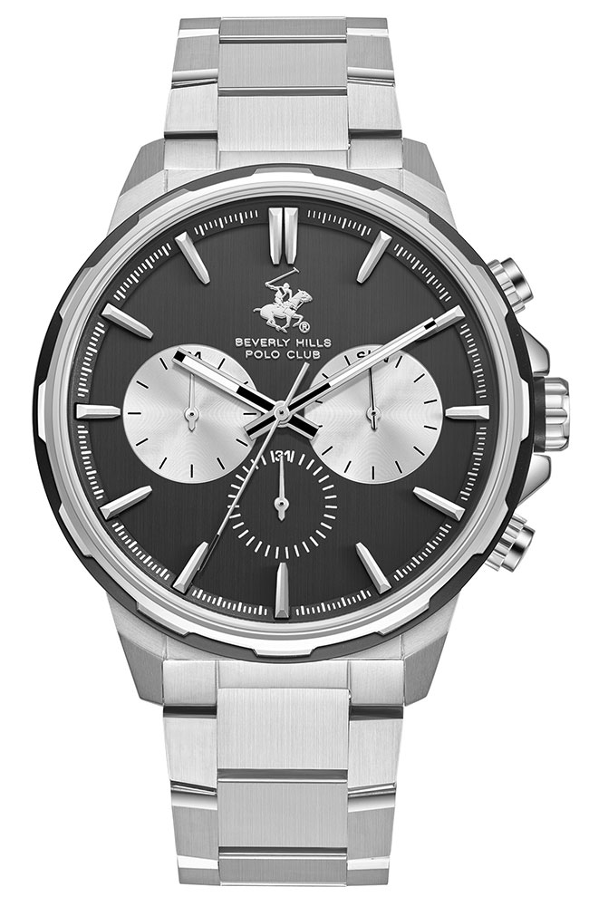 BEVERLY HILLS POLO CLUB Multifunction Silver Stainless Steel Bracelet